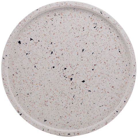 Bandeja Decorativa de Mármore Terrazzo 30cm Redonda Lyor Decoração Casa Banheiro Sala