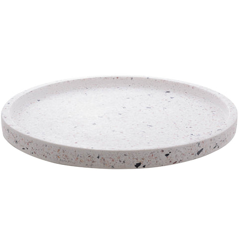 Bandeja Decorativa de Mármore Terrazzo 30cm Redonda Lyor Decoração Casa Banheiro Sala