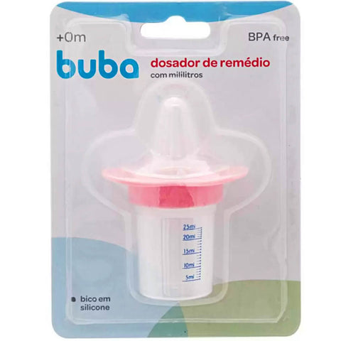 Kit Introdução Alimentar 3 peças Babador Colheres e Chupeta Dosadora de Remédio 25ml Colorido Buba