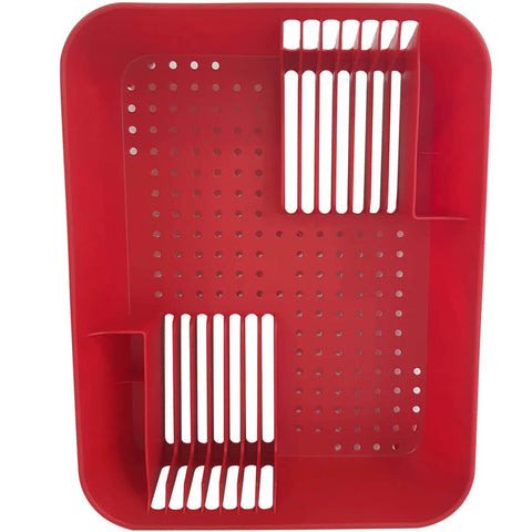 Kit Organizador Pia de Cozinha Escorredor de Louça e Porta Detergente 700ml Utility Vermelho