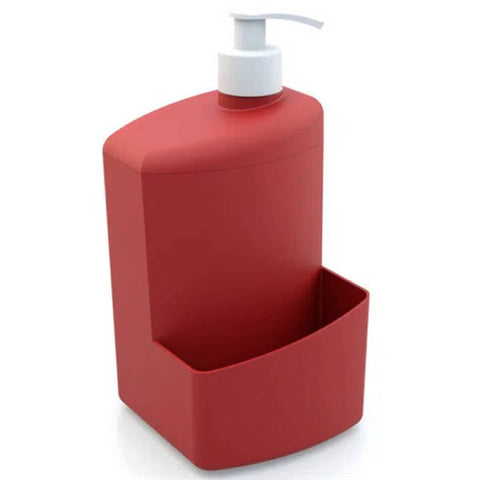 Kit Organizador Pia de Cozinha Escorredor de Louça e Porta Detergente 700ml Utility Vermelho