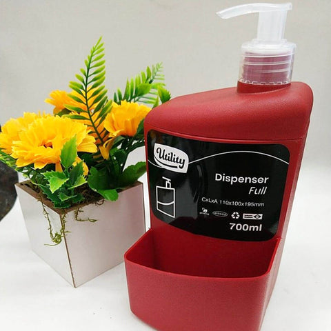 Escorredor de Louça Aramado e Porta Detergente Esponja 700ml Vermelho