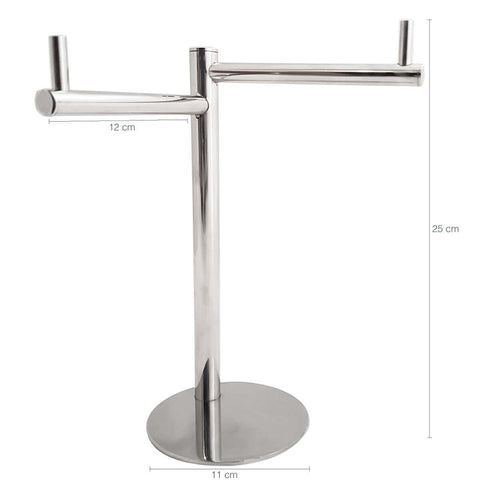 Kit Banheiro Inox Toalheiro de Banho e Rosto e Papeleira Organizadores