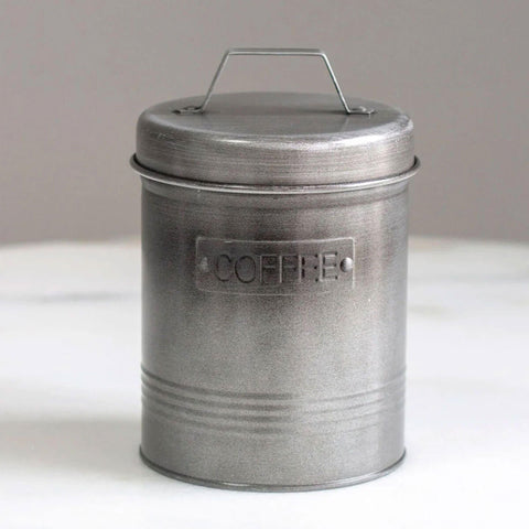Kit Mini Coador de Café Cromado com Filtro e Lata Coffee com Tampa Hermética 1,5L Grafite
