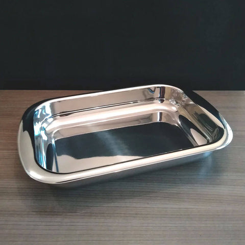 Conjunto 2 Travessas Retangulares em Aço Inox 38x25x5cm Servir Buffet Brinox