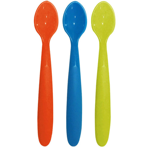 Kit 6 Colheres Coloridas e Massageador de Gengiva Bebê Encaixe Dedo com Case Transparente Buba Introdução Alimentar