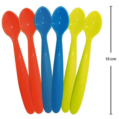 Kit 6 Colheres Coloridas e Massageador de Gengiva Bebê Encaixe Dedo com Case Transparente Buba Introdução Alimentar