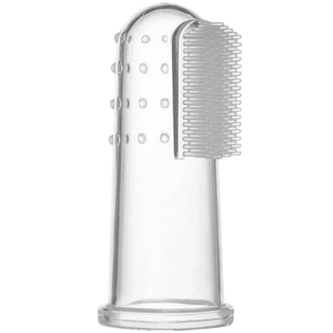 Kit 6 Colheres Coloridas e Massageador de Gengiva Bebê Encaixe Dedo com Case Transparente Buba Introdução Alimentar
