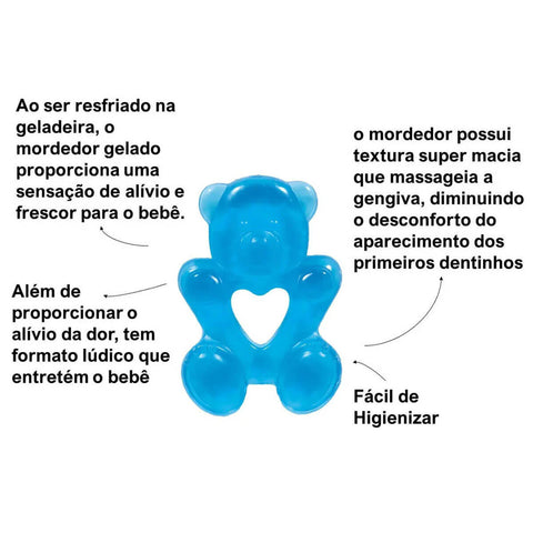 Kit Brinquedos de Banho com Esguicho e Mordedor de Água com Textura para Bebê Buba