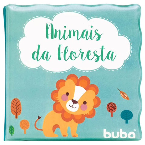 Banheira Adoleta Bebê Azul 22 Litros com Livrinho de Banho Animais da Floresta Impermeável Colorido Buba