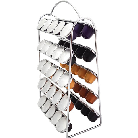 Conjunto Porta Xícaras Pires e Suporte Porta 50 Cápsulas Café Nespresso aramado Bancada Cromado