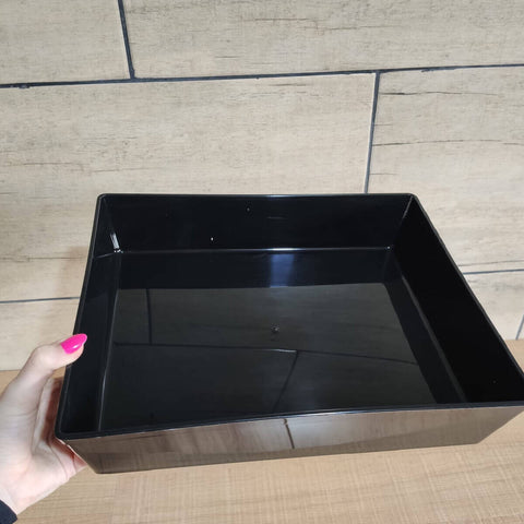 Kit 5 Travessas Retangulares 4,8L Preta Uno Coza Bandeja para Servir Saladas Sobremesas Arroz