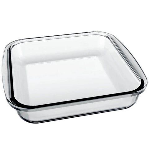 Conjunto Assadeiras Quadrada 1,1L e Travessa Refratária Retangular 2,2L em Vidro Temperado Transparente Marinex