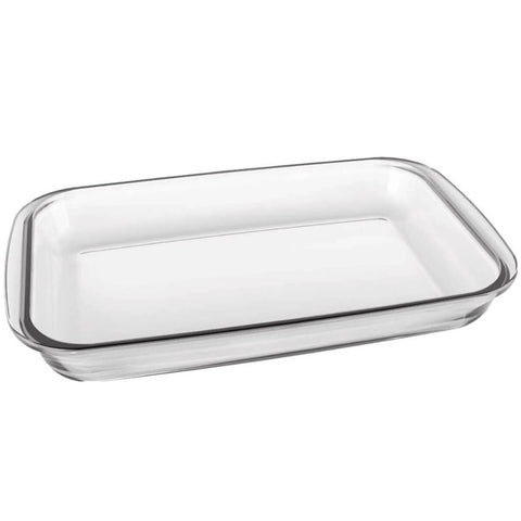 Conjunto Assadeiras Quadrada 1,1L e Travessa Refratária Retangular 2,2L em Vidro Temperado Transparente Marinex