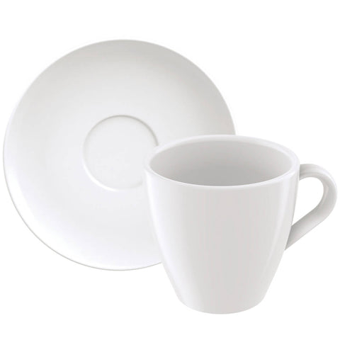 Conjunto 6 Xícaras e Pires de Cappuccino 200ml em Porcelana Branca Linha Paola Tramontina