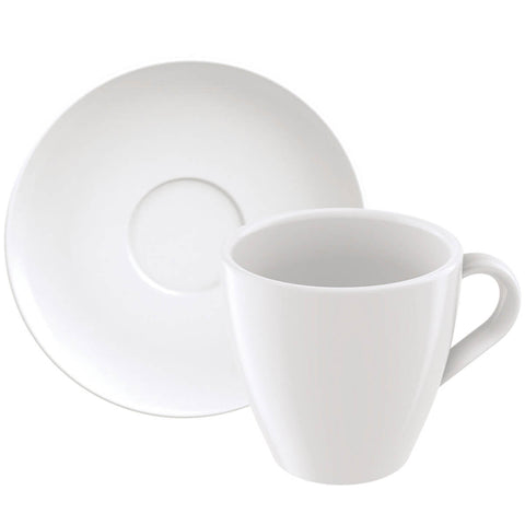 Conjunto 12 Xícaras de Cappuccino com Pires 200ml em Porcelana Branca Paola Tramontina 24 peças