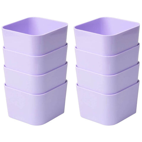 Kit 8 Porta Objetos Plásticos Pequenos Organizadores de Mesa para Escritório Lilás Dello