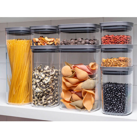 Kit 3 Potes Herméticos Grandes com Tampa 2,3L Porta Condimentos Ou Chumbo Retangular
