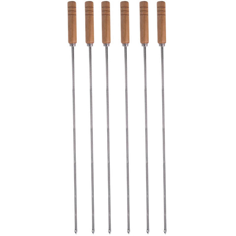 Kit 6 Espetos Coração Churrasco Kort 85cm com Lâmina Inox e Cabo de Madeira Domama