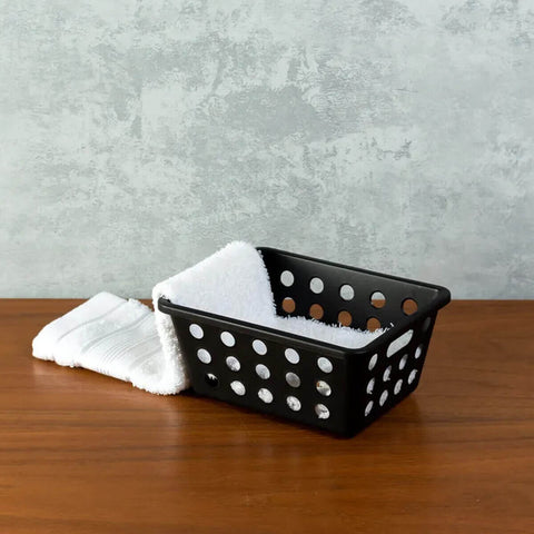 8 Cestos Caixas Organizadoras Pequenas de Plástico 1,5 Litros One Coza Preto
