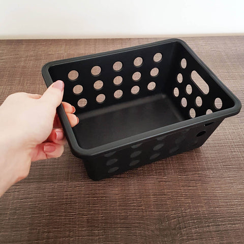 8 Cestos Caixas Organizadoras Pequenas de Plástico 1,5 Litros One Coza Preto