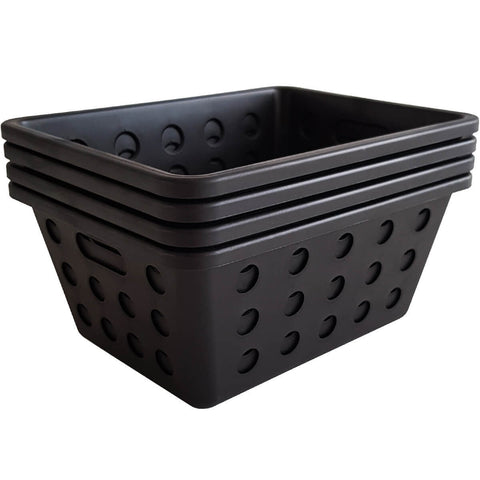 8 Cestos Caixas Organizadoras Pequenas de Plástico 1,5 Litros One Coza Preto