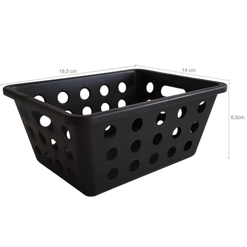 8 Cestos Caixas Organizadoras Pequenas de Plástico 1,5 Litros One Coza Preto