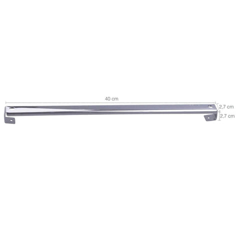 Barra para Utensílios Inox 40cm 6 Ganchos Multiuso para Cozinha Talheres Louças