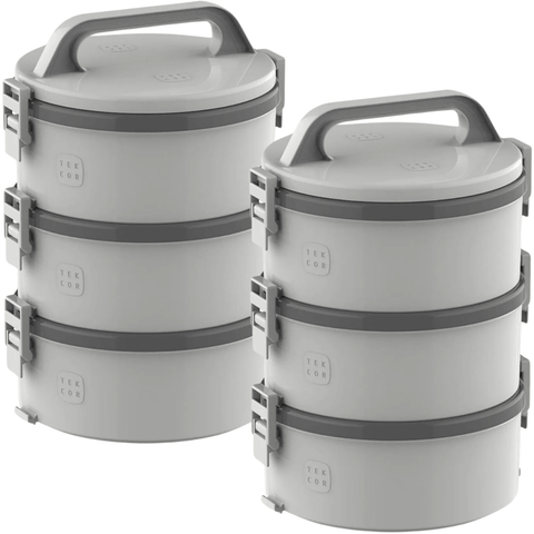 Kit 6 Marmitas Térmicas Termoprato Plástica Tekcor Soprano
