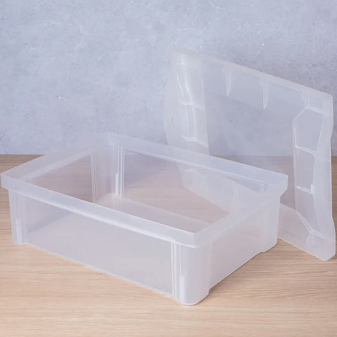 2 Caixas Organizadoras Plásticas 13,5L Ordene com Tampa Radical Color Transparentes