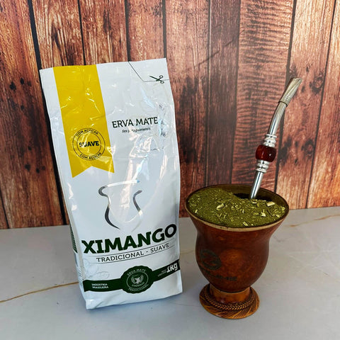 Kit 3 Pacotes de Erva Mate de Chimarrão Ximango 1kg Tradicional Suave com Açúcar