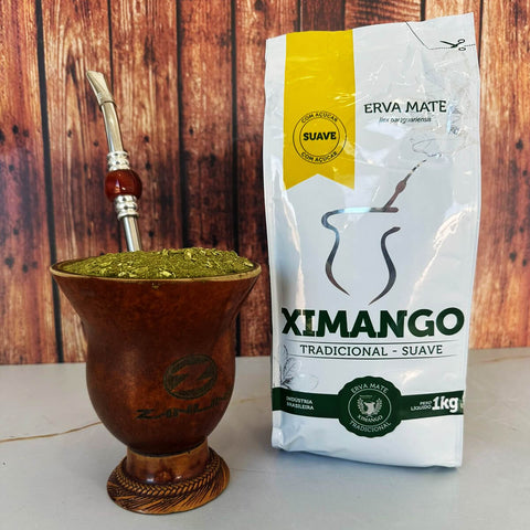 Kit 3 Pacotes de Erva Mate de Chimarrão Ximango 1kg Tradicional Suave com Açúcar