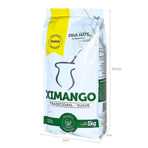 Kit 3 Pacotes de Erva Mate de Chimarrão Ximango 1kg Tradicional Suave com Açúcar