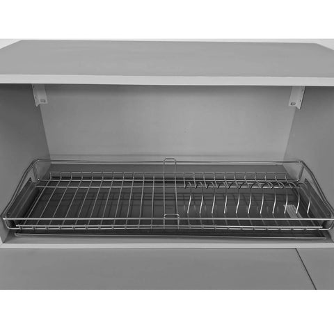 Escorredor de Pratos Louças de Embutir 57cm Aéreo Fixo com Bandeja Aço Inox Piva