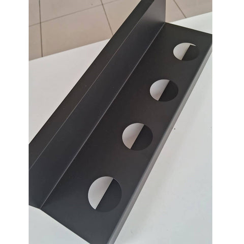 Suporte Porta Temperos com Furação de Encaixe para Cozinha Parede Aço Pintado Preto Piva