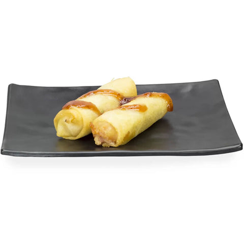 2 Pratos para Sushi Retangulares em Melamina 20x14cm Preto Gourmet Mix para Servir Comida Japonesa