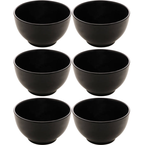 6 Tigelas de Cerâmica Pretas 680ml Bowls Sopas Restaurante Sushi Lyor