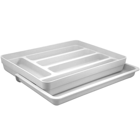 Organizador Suporte Porta Talheres Extensível Cozinha Gaveta Branco