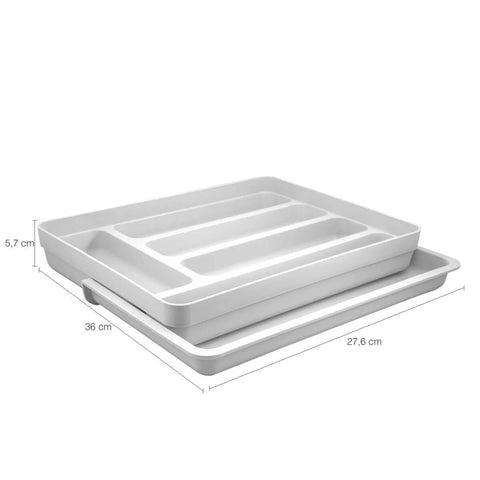 Organizador Suporte Porta Talheres Extensível Cozinha Gaveta Branco