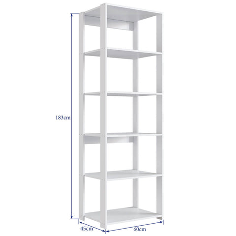 Estante Livreiro Branca com 5 Prateleiras 60x45x183cm Closet Organizador Multiuso