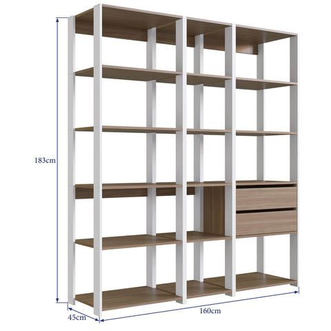 Guarda Roupa Closet 3 Módulos Nicho E Gaveta Branco e Montana Easy Prodecor Estante Multiuso