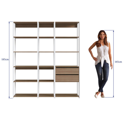 Guarda Roupa Closet 3 Módulos Nicho E Gaveta Branco e Montana Easy Prodecor Estante Multiuso