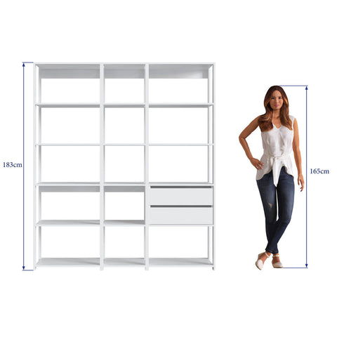 Guarda Roupa Closet 3 Módulos Nicho E Gaveta Branco Prodecor Easy Estante Multiuso