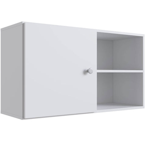 Armario Aéreo Multiuso com Porta e Prateleira 90cm Branco Prodecor Organizador Suspenso