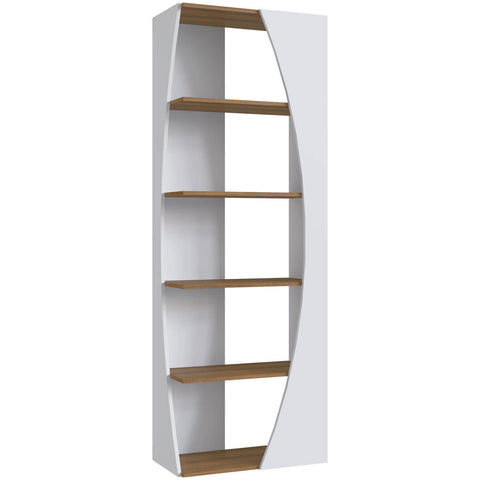 Estante Livreiro Multiuso 5 Prateleiras Branco Mel Prodecor Organizador Escritório 63x33x180cm