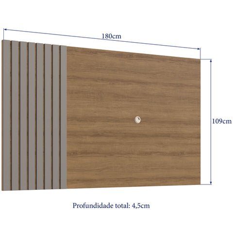 Painel Para Tv Até 65 Polegadas Com Ripado Mel e Fume 180cm Prodecor