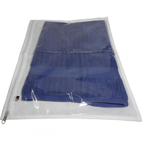Kit 2 Sacos Protetores 47x37cm Organizadores De Toalhas Banho Lençóis Visor