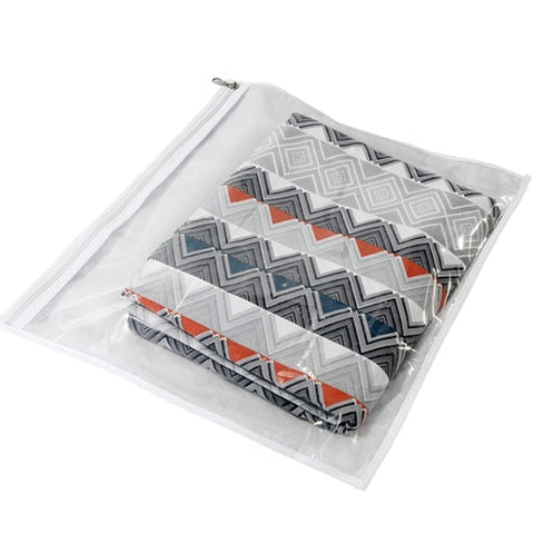 Kit 2 Sacos Protetores 47x37cm Organizadores De Toalhas Banho Lençóis Visor