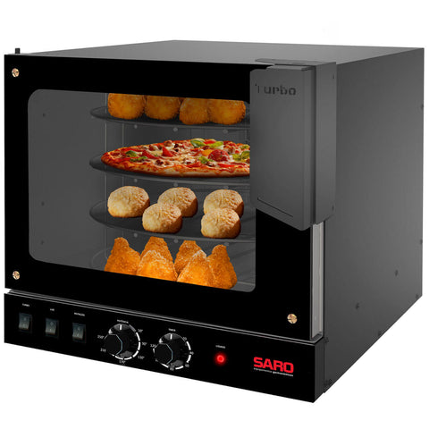 Forno Turbo 127v Rotativo Elétrico 2 em 1 Preto Saro Assador de Bancada