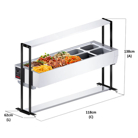 Buffet Térmico Saro 10 Cubas 1/2 Tampa Inox 127V BF1011 Self Service